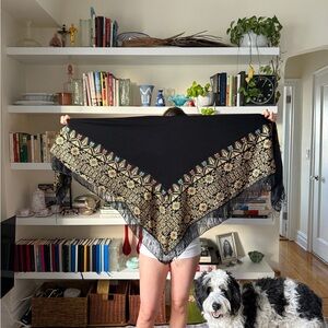 Palestinian hand embroidered shawl